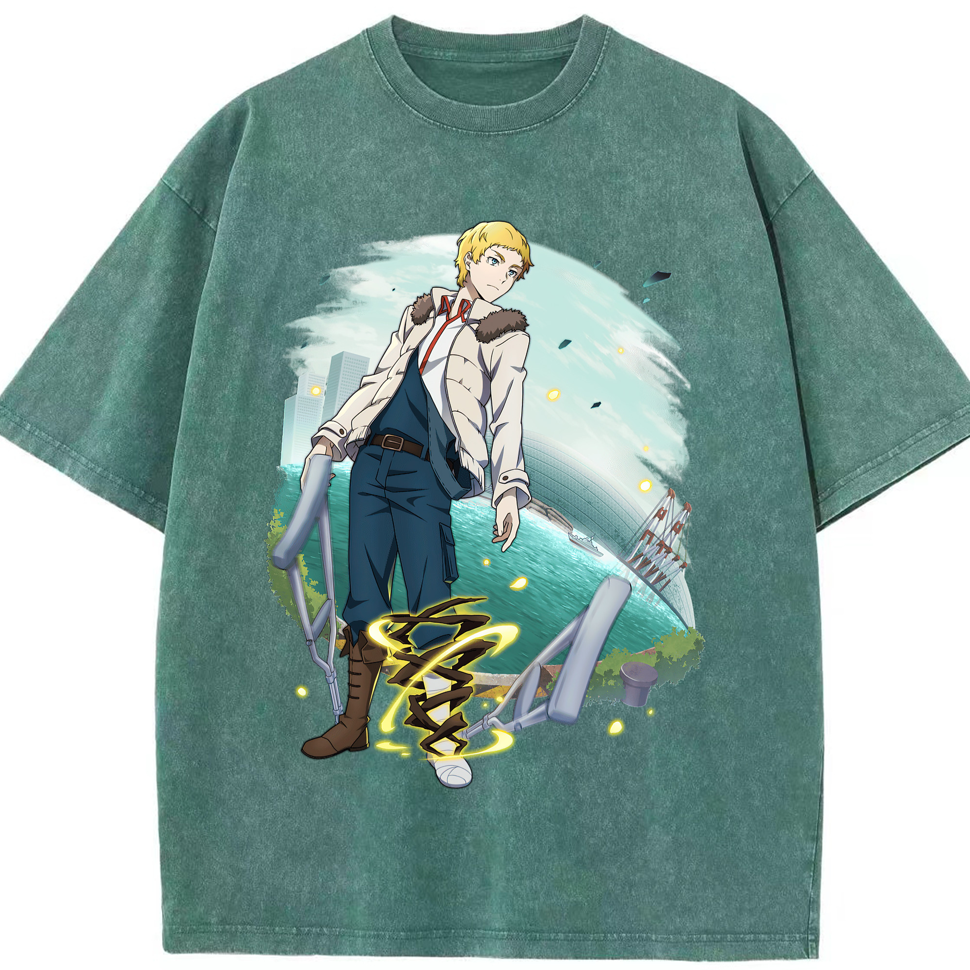 （画像用） 文豪ストレイドッグス Bungo Stray Dogs 綿100% ヴィンテージ風 半袖Tシャツ（フロントプリント）